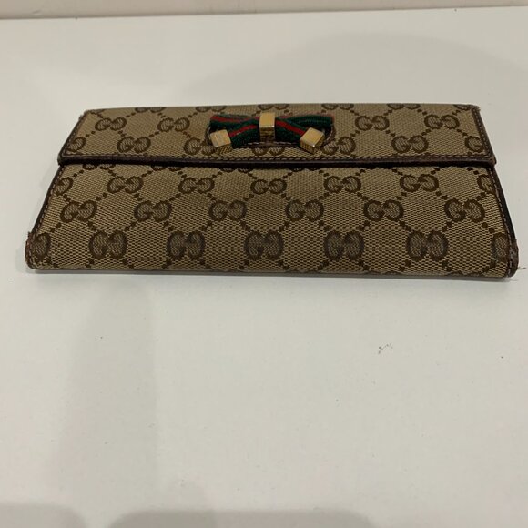 Gucci Brown GG Canvas Wallet Sku#84386 (gently used) - Picture 3 of 13